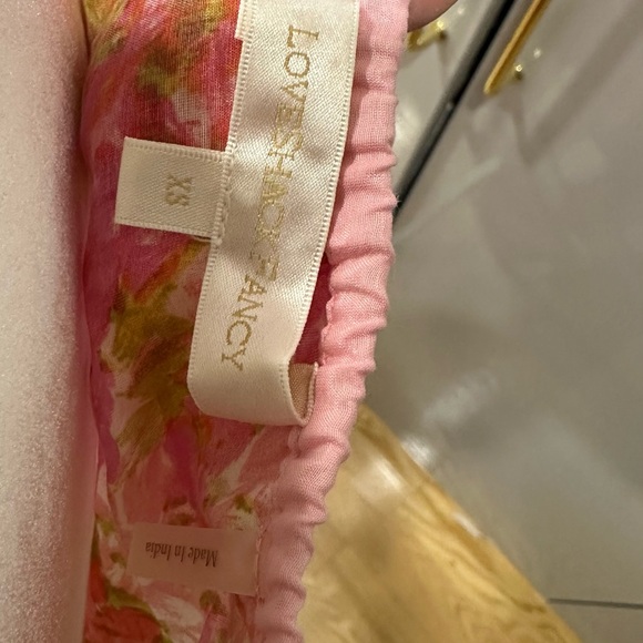 LoveShackFancy Safiya Ruffled Pink and Yellow Silk-blend Floral Mini Dress - Picture 7 of 8